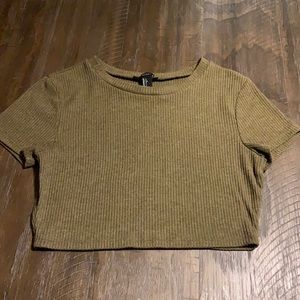 A brownish\green crop top Size:Large